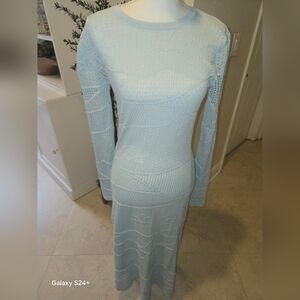 Zara Light Blue Long Sleeve Dress